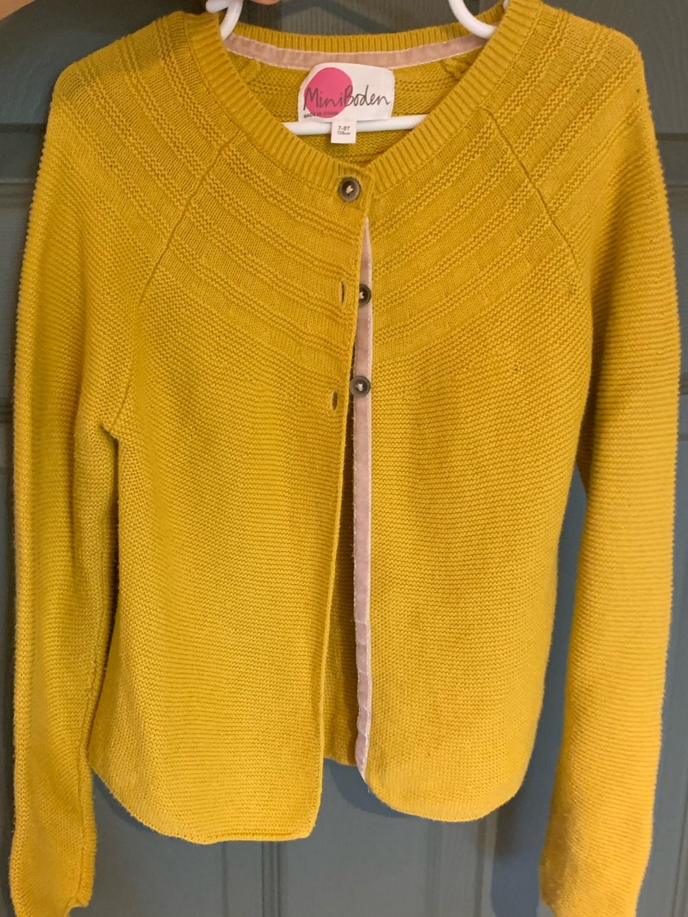 Mini Boden Mustard Yellow Knit Cardigan Sweater
